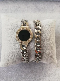 BRANSOLETKA-CHOKER BVLGARI STAL SREBRNA pancerka - Bransoletki - miniaturka - grafika 1
