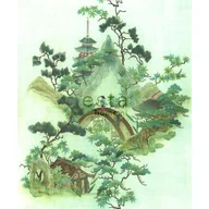 Fototapety - Fototapeta chinoiserie zielonymIbrązowym - 232.5 x 279 cm - ESTAHOME - miniaturka - grafika 1