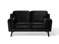 Sofy i kanapy - Beliani Sofa dwuosobowa welwet czarna LOKKA - miniaturka - grafika 1