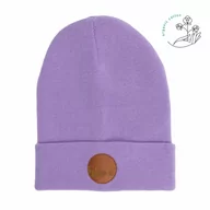 Czapki męskie - Czapka Beanie Fioletowa Liliowa Z Bawełny Organicznej - miniaturka - grafika 1