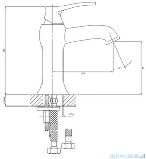OMNIRES AD5110ORB ART DECO bateria umywalkowa  miedź antyczna - Baterie umywalkowe - miniaturka - grafika 3