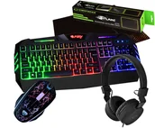 Zestawy myszka + klawiatura - Klawiatura gamingowa podświetlana dla graczy FURY SPITFIRE + mata + mysz + słuchawki - miniaturka - grafika 1