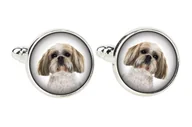 Spinki do mankietów i krawatów - Shih Tzu, Shi tsu, Shi-Tzu, Szi-cu, Szitzu - spinki do mankietów, ozdoba koszuli, zawieszka do koszuli marki Art-Dog - miniaturka - grafika 1