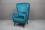 Fotele - Fotel Uszak Pedro Tapicerowany Turkusowy 78X85X117 Cm B 5320 - miniaturka - grafika 1
