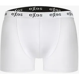 Bokserki męskie bawełniane białe z zewnętrznym pasem 104 Exes - Majtki męskie - miniaturka - grafika 1
