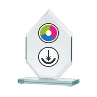 Trofeum szklane z nadrukiem kolorowym LuxorJet, grawerowaniem oraz wypełnieniem farbą - Gadżety dla kibiców - miniaturka - grafika 1