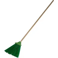 Miotły, szufle, mopy - MEGA MEGA Szczotka gospodarcza z drewnianym trzonem 120cm zielona 32060 32060 - miniaturka - grafika 1