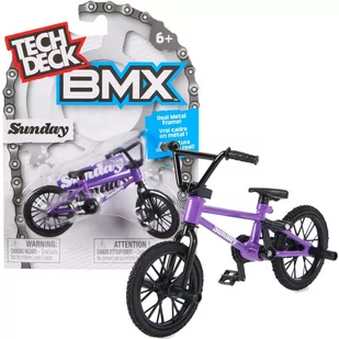 Rower mini BMX Sunday fioletowy Fingerbike + naklejki Tech Deck Spin Master - Samochody i pojazdy dla dzieci - miniaturka - grafika 1