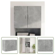 Szafki do salonu - The Living Store szafka ścienna betonowa szara 80x42,5x64 cm materiał drewnopochodny - miniaturka - grafika 1