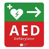 Akcesoria do rehabilitacji - Tablica kierunkowa do defibrylatora AED Tablica kierunkowa do oznaczania w Prawo ( kwadratowa ) - miniaturka - grafika 1