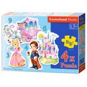 Puzzle - Castorland Puzzle konturowe 3-4-6-9 el.World of Princesses 4 w 1 - miniaturka - grafika 1