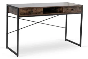 Elior Nowoczesne na czarnych nogach biurko brązowy + czarny - Takira - Biurka Elior Nowoczesne na czarnych nogach biurko brązowy + czarny - Takira - Biurka - miniaturka - grafika 1