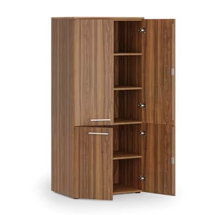 Szafa biurowa pół-drzwi PRIMO WOOD, 1781 x 800 x 500 mm, orzech - Szafy biurowe - miniaturka - grafika 1