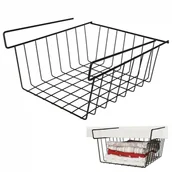 Gadżety do domu - Kosz koszyk podwieszany pod półkę organizer czarny metalowy loft 27,5 cm kod: O-229021 - miniaturka - grafika 1