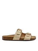 Klapki i japonki damskie - Geox Klapki D Brionia D35LSL 00047 C2012 Złoty - miniaturka - grafika 1