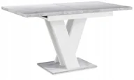Stoły - Stół kuchenny Rozkładany 120-160 Biały Mat/Beton - miniaturka - grafika 1