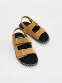 Buty dla dziewczynek - Reserved - Zamszowe sandały - brązowy - miniaturka - grafika 1