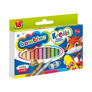 Bambino Kredki Świecowe Szkolne Przedszkolne 18 Kolorów - Szkolne artykuły papiernicze - miniaturka - grafika 1