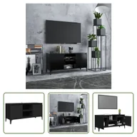 Szafki RTV - Living Store szafka pod telewizor z metalowymi nogami czarna 103,5x35x50 cm - miniaturka - grafika 1