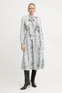 Karl Lagerfeld sukienka kolor beżowy midi rozkloszowana A4W13038 - Sukienki - miniaturka - grafika 1