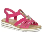 Sandały damskie - Rieker Sandały damskie na platformie Różowe-39 - miniaturka - grafika 1