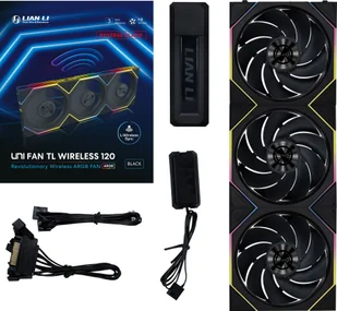 Lian Li UNI FAN TL Wireless Lüfter, ARGB, PWM, 3er-Pack - Reverse Blade, 120mm, schwarz 12RTL1W3B - Wentylatory komputerowe - miniaturka - grafika 1