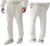 Spodnie męskie - Męskie spodnie dresowe joggery 4F TROU1033 12S kremowy XL - miniaturka - grafika 1