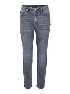 VERO MODA VMBRENDA dżinsy damskie z wysokim stanem, prosty krój, Dark Blue Denim/Szczegóły: Grey Wash, 29W / 34L - Spodnie damskie - miniaturka - grafika 1