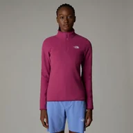 Bluzy damskie - Polar damski The North Face 100 GLACIER 1/4 bordowy NF0A855M6EO - miniaturka - grafika 1