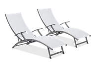 Leżaki ogrodowe - 2x Leżak ogrodowy aluminiowy RELAX Grey - miniaturka - grafika 1
