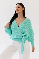 Swetry damskie - Sweter Cimone Turkusowy - miniaturka - grafika 1