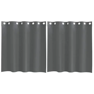 vidaXL Zasłony woalowe z przelotkami 2 szt. Ciemnoszary 140x140 cm - Zasłony - miniaturka - grafika 1