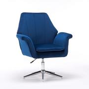 Fotele - Fotel obrotowy niebieski ERNESTO (SC-M9038) / welur, niebieski - miniaturka - grafika 1