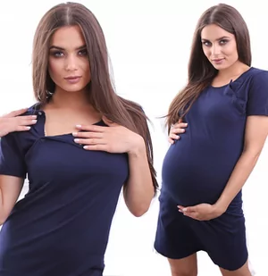 Koszula Nocna Ciążowa Do Karmienia Na Napy XXXL - Piżamy ciążowe - miniaturka - grafika 1