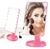 Pozostałe akcesoria sieciowe - LUSTERKO KOSMETYCZNE PODŚWIETLANE DO MAKIJAŻU LED 16 DIOD - miniaturka - grafika 1