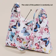 Torebki damskie - TEMU Damska Regulowana Torba na Ramię z Motylem, Idealna na Codzienność i Podróże – Minimalistyczna Torba z Nadrukiem Motyla z Zamkiem Błyskawicznym, - miniaturka - grafika 1