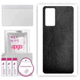 Folia naklejka skórka strukturalna na TYŁ do Samsung Galaxy A51 5G UW -  Skóra Czarna - apgo SKINS - Szkła hartowane na telefon - miniaturka - grafika 1