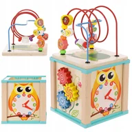 Zabawki sensoryczne - Kostka Montessori Drewniana Przeplatanka Labirynt - miniaturka - grafika 1