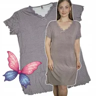 Bielizna nocna - KOSZULA NOCNA koronka wiskoza 56 58 big size urocza wygodna na lata fango - miniaturka - grafika 1
