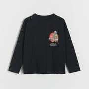 Koszulki dla chłopców - Reserved - Longsleeve oversize Mandalorian - Czarny - miniaturka - grafika 1