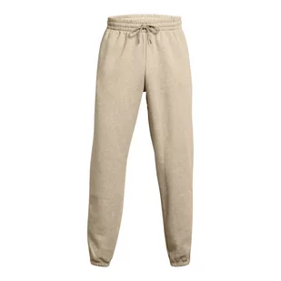 Męskie spodnie dresowe Under Armour UA Essential Flc Puddle Pant - beżowe - UNDER ARMOUR - Spodnie sportowe męskie - miniaturka - grafika 1