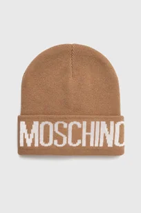 Moschino czapka z domieszką wełny kolor brązowy z grubej dzianiny M5672 60102 - Czapki damskie - miniaturka - grafika 1