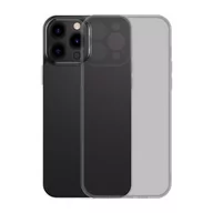 Etui i futerały do telefonów - Baseus Frosted Glass Case etui pokrowiec do iPhone 13 Pro Max sztywna obudowa z żelową ramką czarny (ARWS001101) - miniaturka - grafika 1