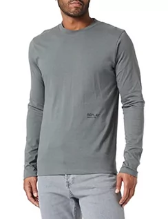 Koszulki męskie - Replay T-shirt męski, 437 szary, XXL - grafika 1