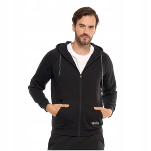 BLUZA MĘSKA Dresowa Rozpinana z Kapturem Kieszenie Beżowa Gładka MORAJ L - Bluzy męskie - miniaturka - grafika 1