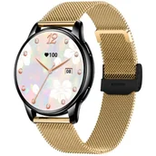 Smartwatch - Rubicon RNCF30 Złoto-czarny - miniaturka - grafika 1