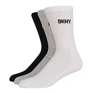 Skarpetki męskie - DKNY Męskie skarpety męskie Dkny, designerskie bawełniane skarpety sportowe, wygodne, trwałe, oddychające, męskie skarpety, czarny/biały szary, 11 UK, wielobarwny, rozmiar uniwersalny - miniaturka - grafika 1