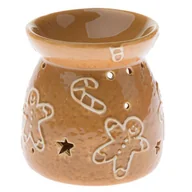 Świeczniki - Kominek świecznik brązowy pierniki ceramika święta - miniaturka - grafika 1