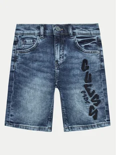 Guess Szorty jeansowe L4GD18 D4GV0 Granatowy Regular Fit - Spodenki damskie - miniaturka - grafika 1