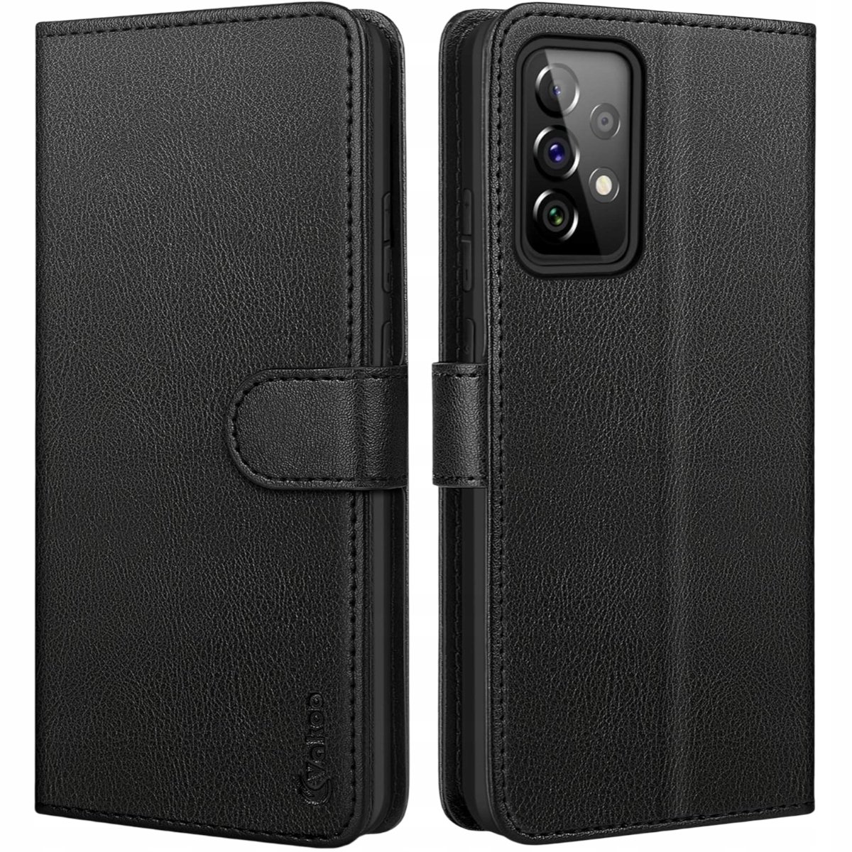 Etui Ochronne z Klapką do Samsung Galaxy A72 Skóra Portfel Czarne